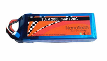 nanotech 7.4V-2000 mah 20C
